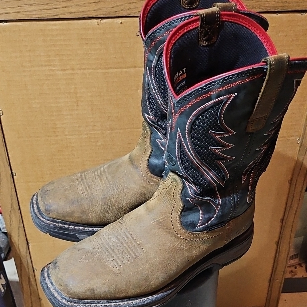 Ariat Cowboy Boots Brown and Black with Square Toe